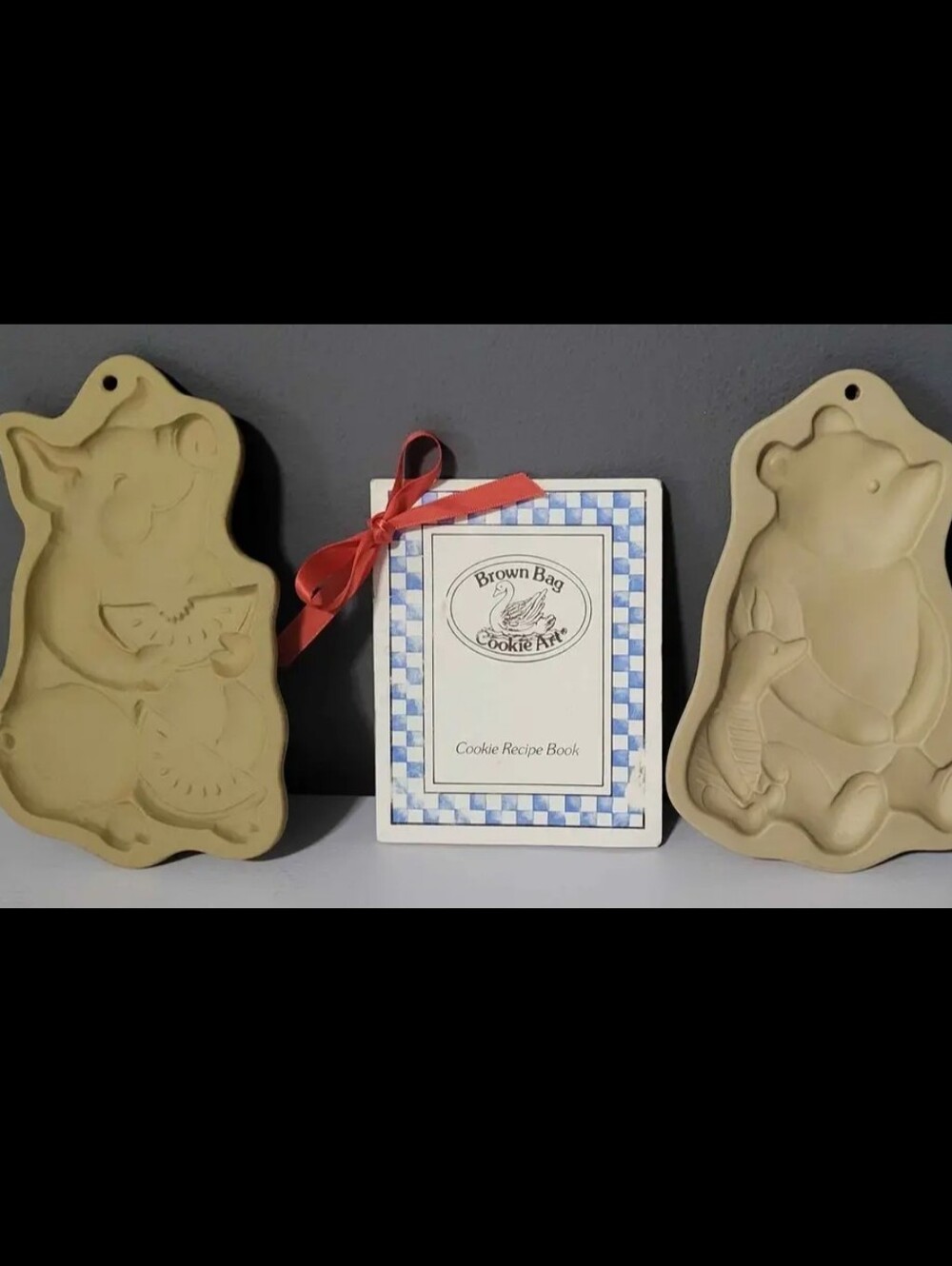 1990's Vntg.Cookie Molds (Disney Winnie The Pooh & Piglet) Brown Bag Cookie Art